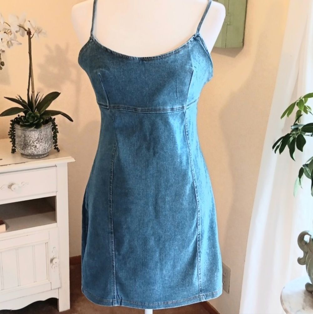 Love Cult Denim Sheath Dress. Coastal Cowgirl. Western.